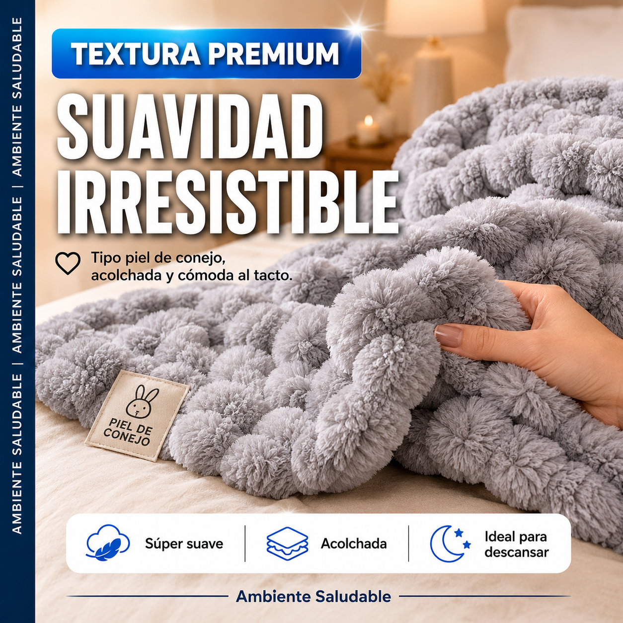 Cobija Piel de Conejo - Textura Tortuga Viral™ | Cobija