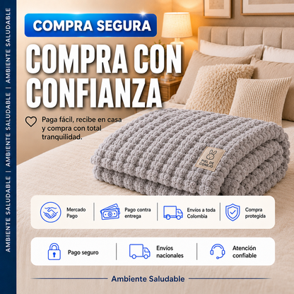 Cobija Piel de Conejo - Textura Tortuga Viral™ | Cobija