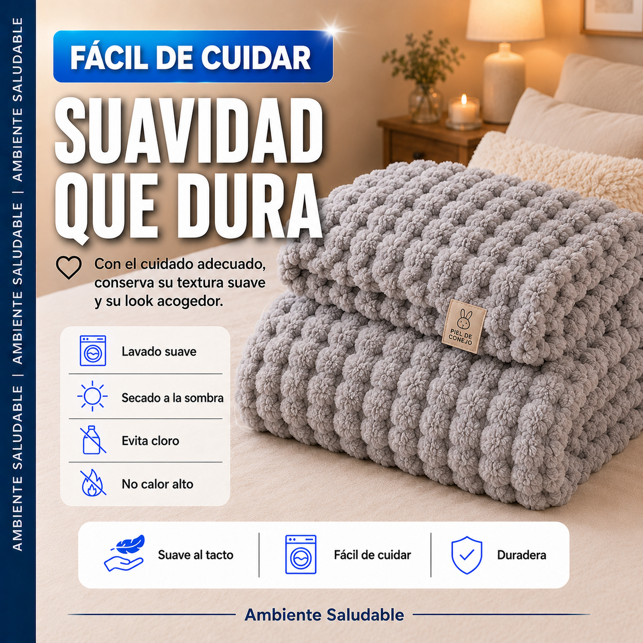 Cobija Piel de Conejo - Textura Tortuga Viral™ | Cobija